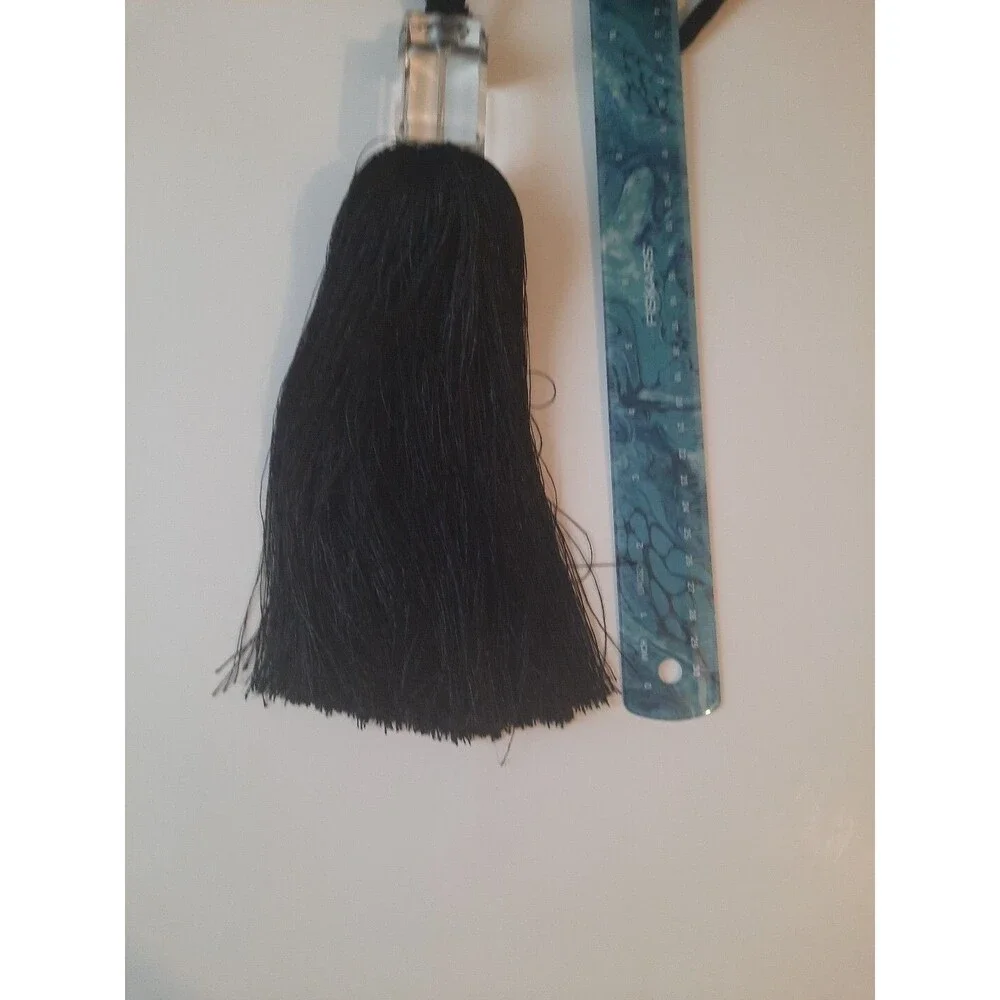Black Tassels/ Tie Backs acrylic square Accent (Set Of Two)